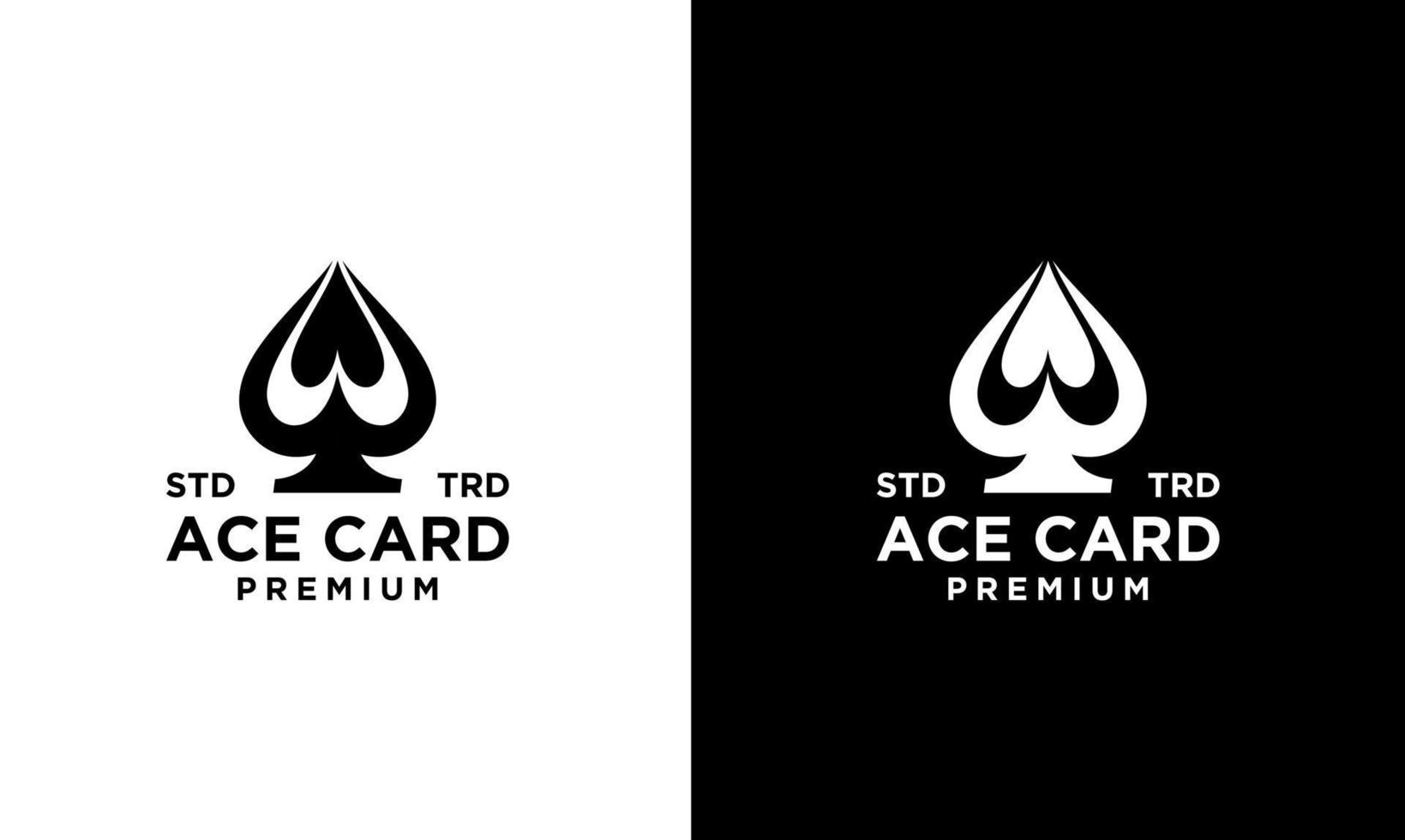 Ace spade Card Black vector logo design