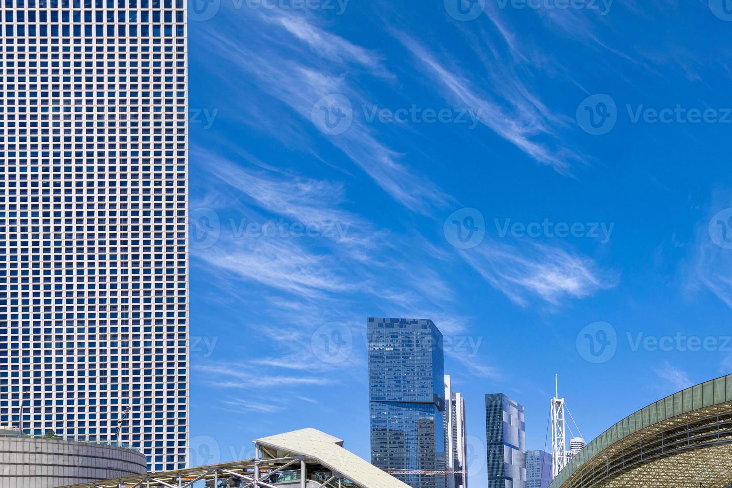 Israel, Tel Aviv financial business district skyline with shopping malls and high tech offices photo