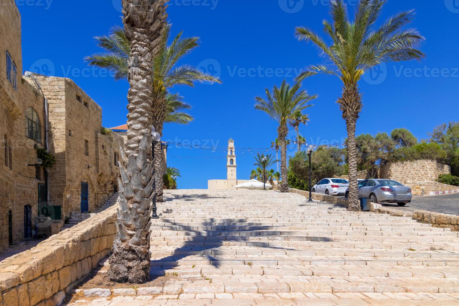 israel, tel aviv namal yafo histórico antiguo puerto de jaffa con galerías de arte, boutiques y casas antiguas foto