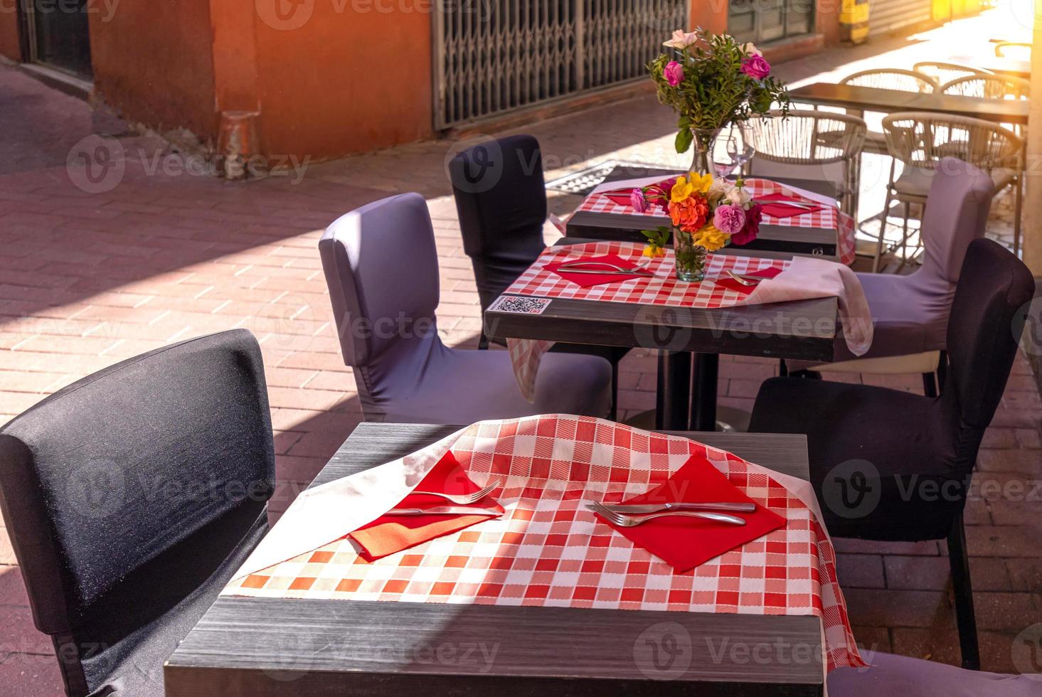 France, French Riviera and Cote D Azur, street restaurants of old historic Nice city center photo