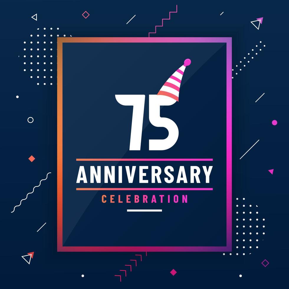 75 years anniversary greetings card, 75 anniversary celebration background free vector. vector