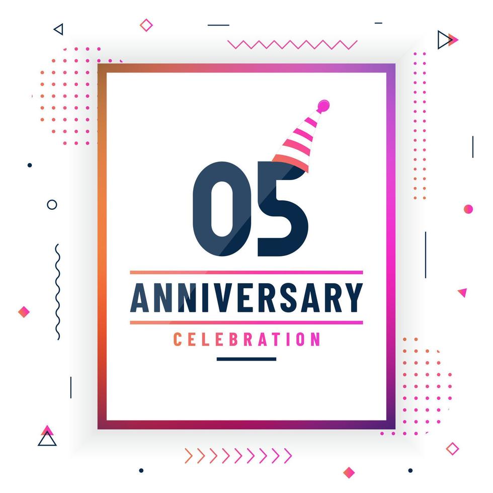 5 years anniversary greetings card, 5 anniversary celebration background free vector. vector