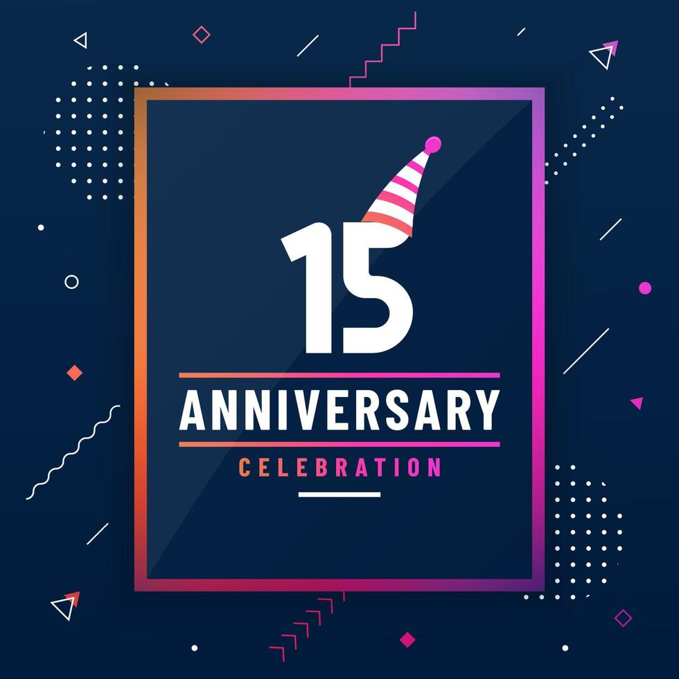 15 years anniversary greetings card, 15 anniversary celebration background free vector. vector