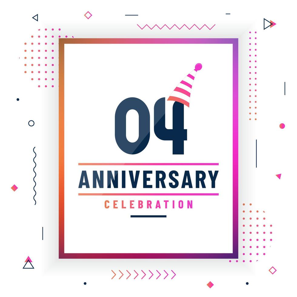 4 years anniversary greetings card, 4 anniversary celebration background free vector. vector