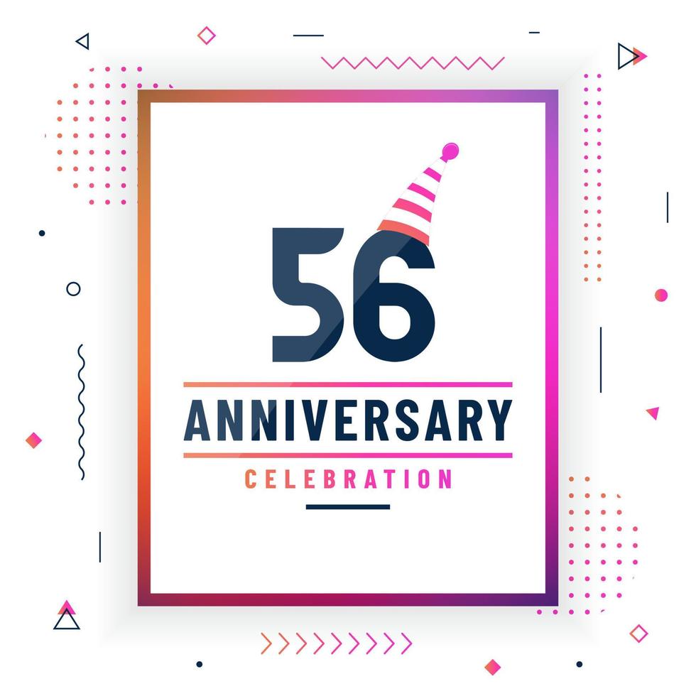 56 years anniversary greetings card, 56 anniversary celebration background free vector. vector
