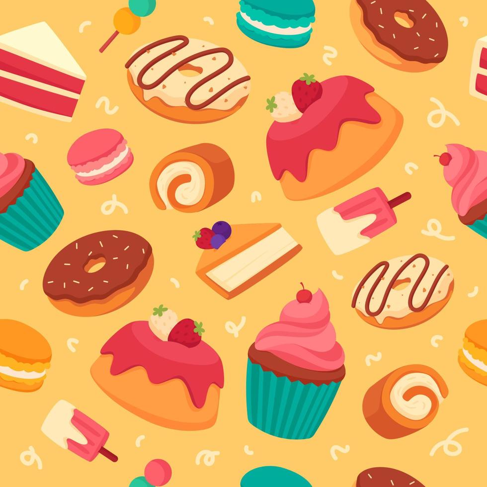 Dessert Seamless Background vector