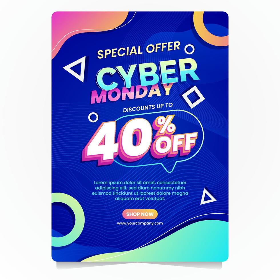 cartel de cyber monday vector