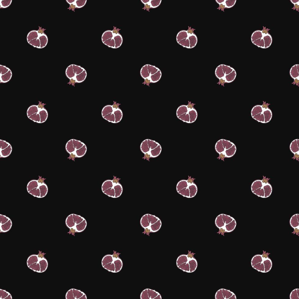 Seamless Pattern With A Hand Drawn Garnet. Fruit Print. vector