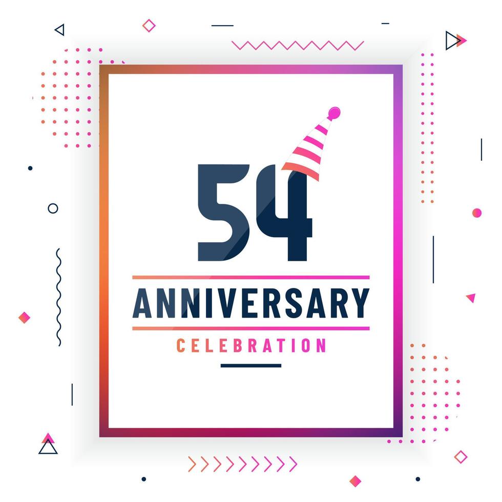 54 years anniversary greetings card, 54 anniversary celebration background free vector. vector
