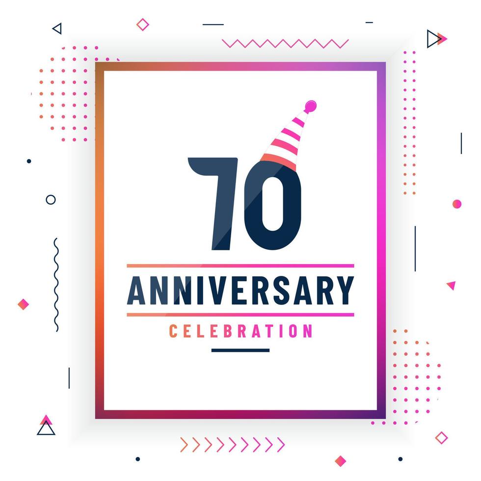 70 years anniversary greetings card, 70 anniversary celebration background free vector. vector