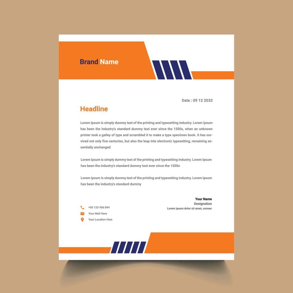 Letterhead Design Template vector