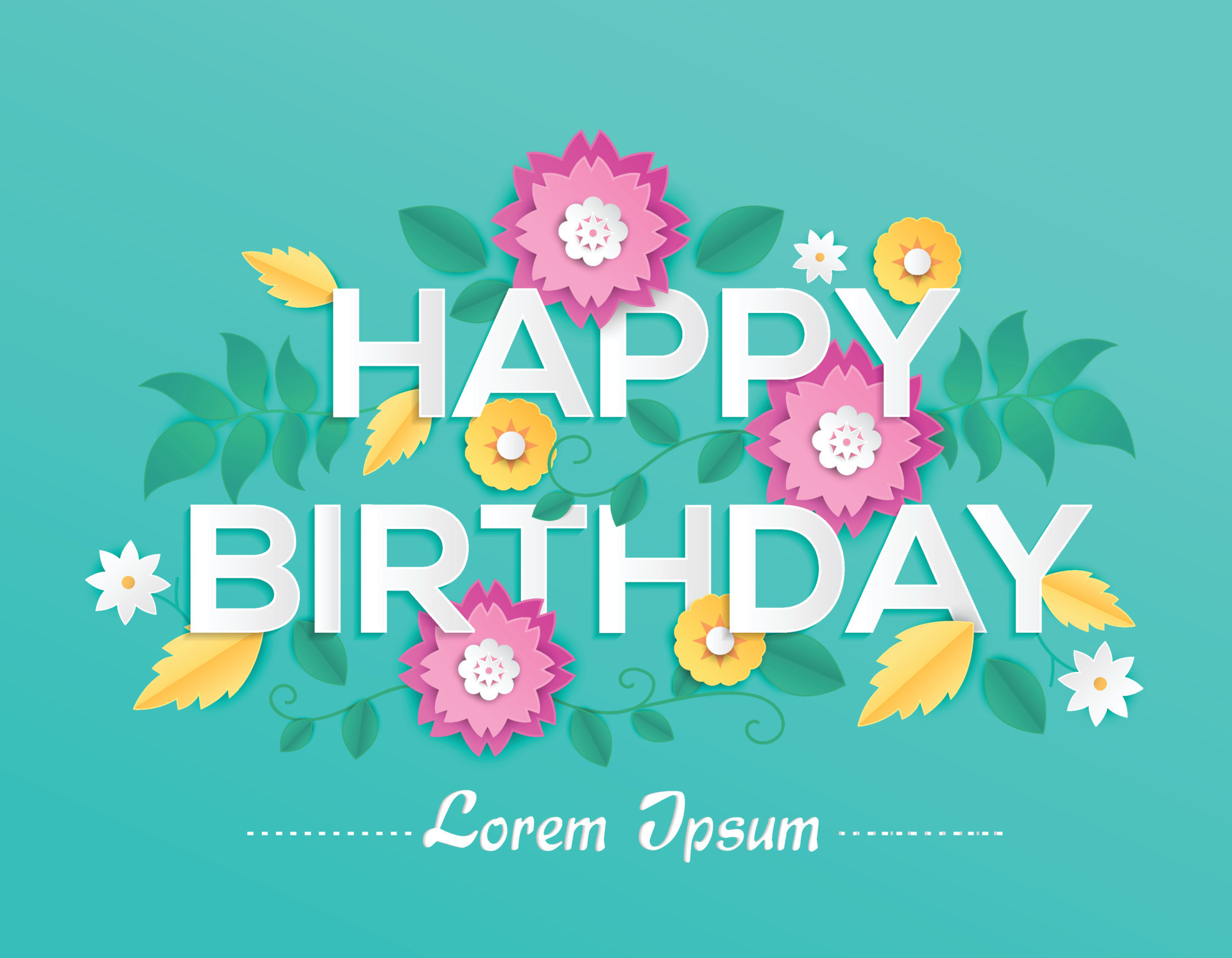 Happy birthday vector design for message and text for party and ...