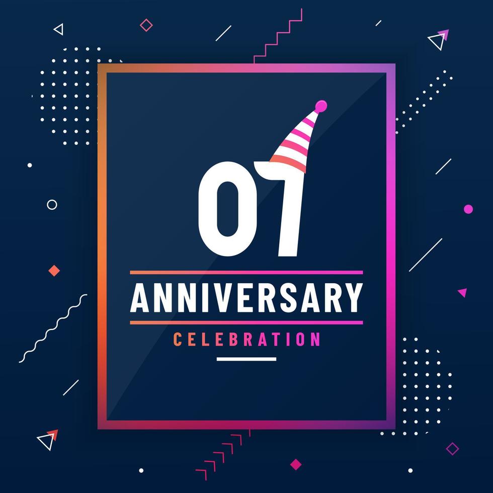 7 years anniversary greetings card, 7 anniversary celebration background free vector. vector