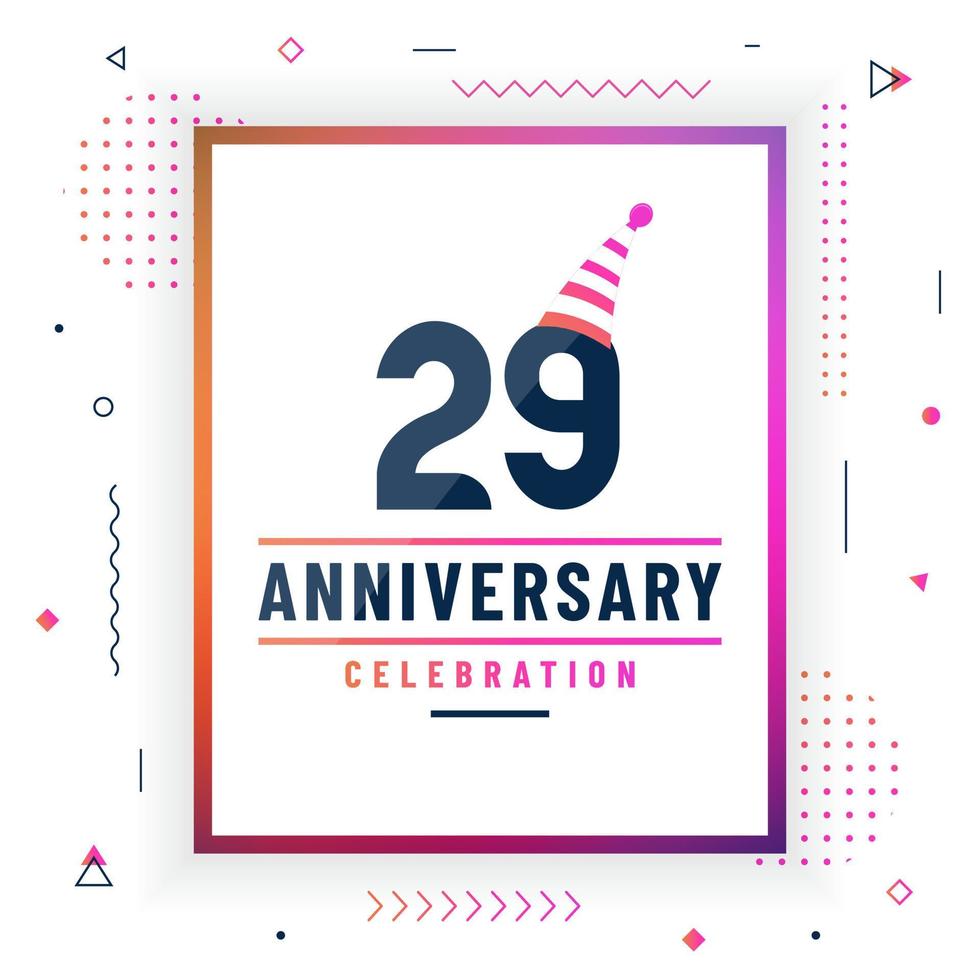 29 years anniversary greetings card, 29 anniversary celebration background free vector. vector