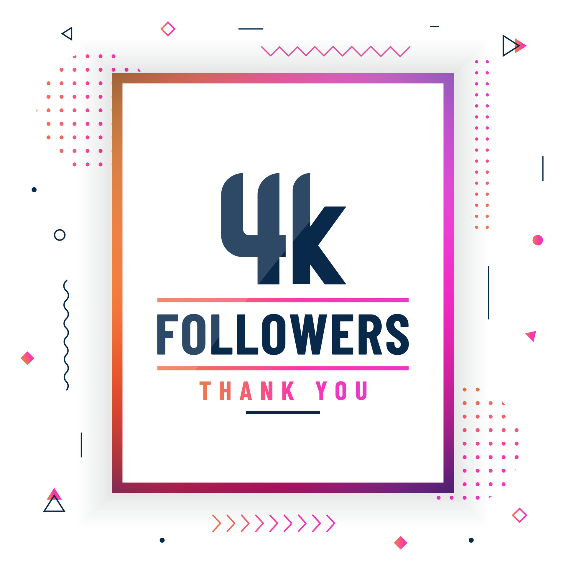 Thank you 4K followers, 4000 followers celebration modern colorful