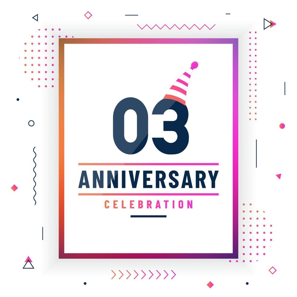 3 years anniversary greetings card, 3 anniversary celebration background free vector. vector