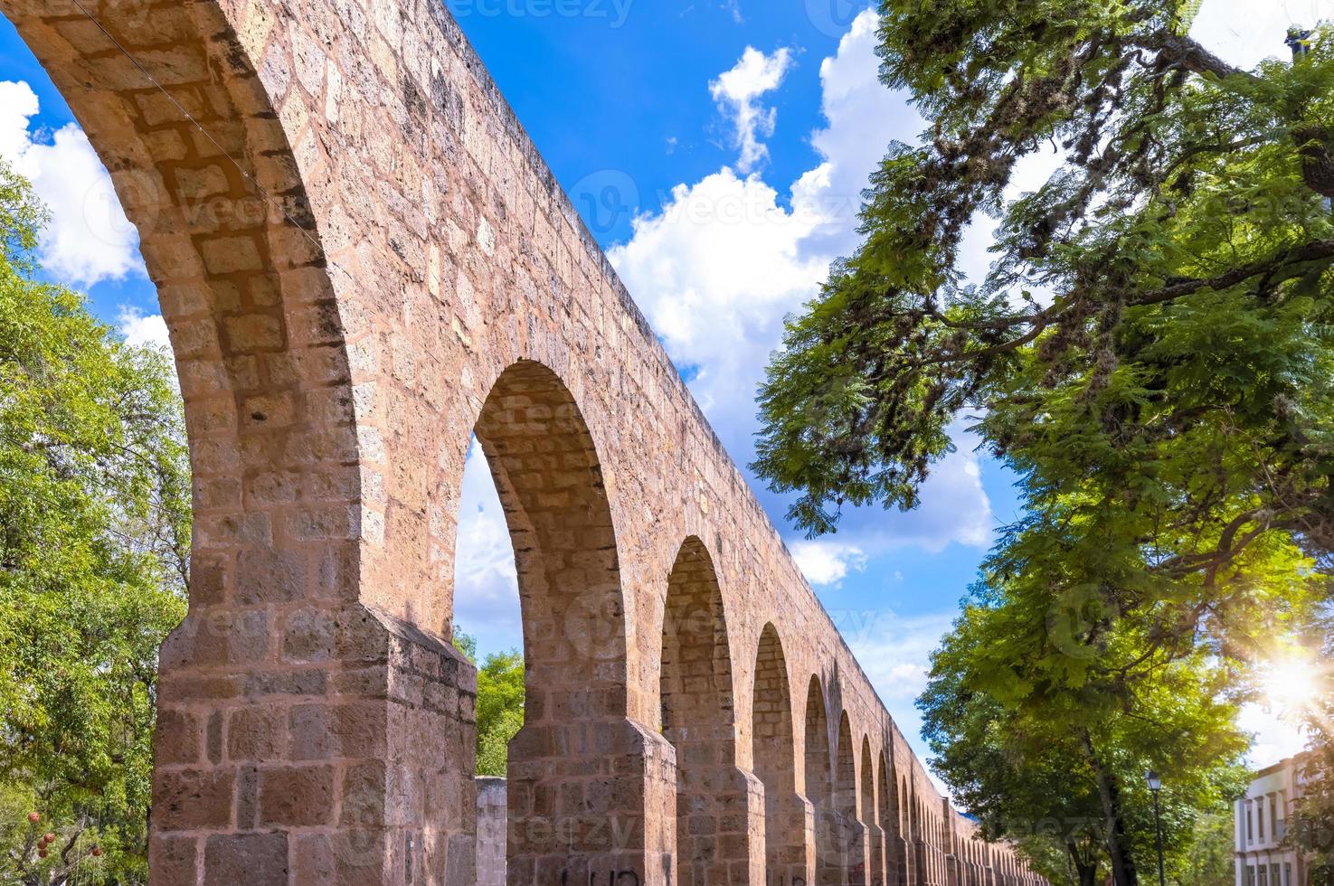 Morelia, Michoacan, ancient aqueduct, aqueducto Morelia, in historic city center photo