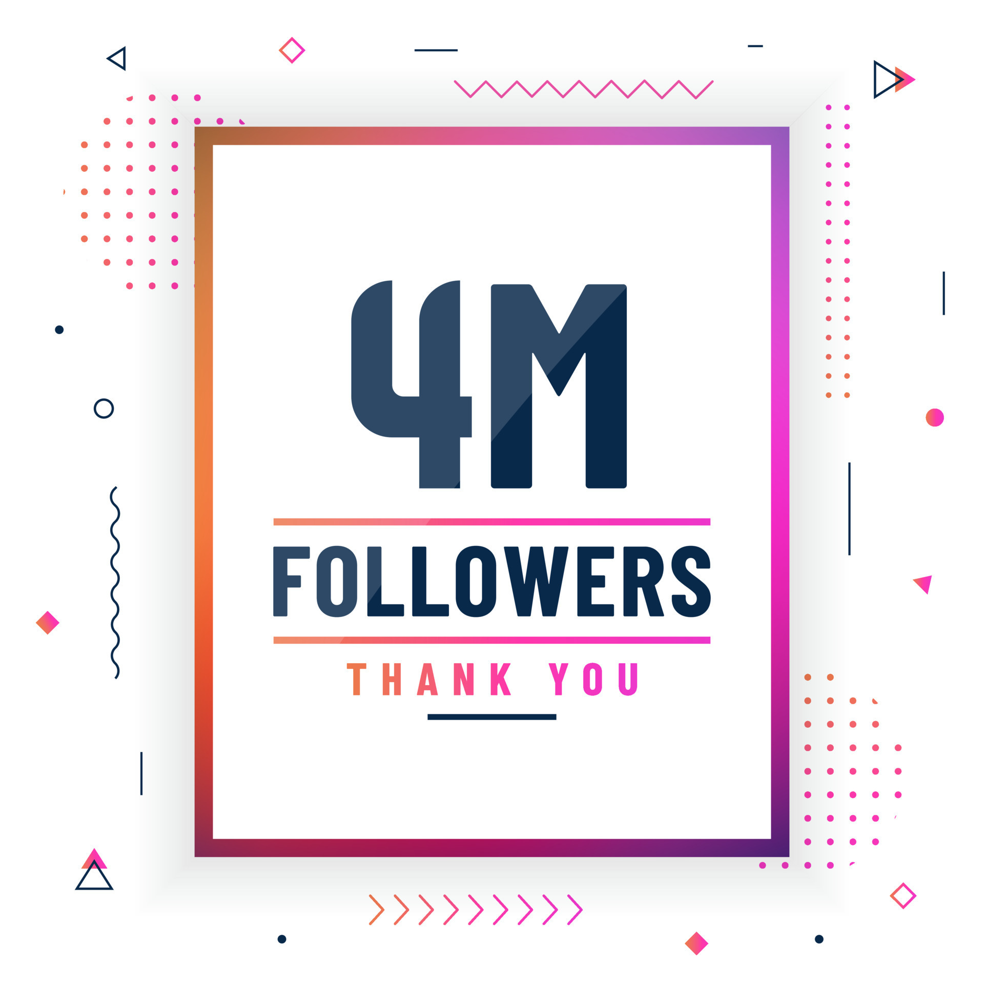 Thank you 4M followers, 4000000 followers celebration modern colorful