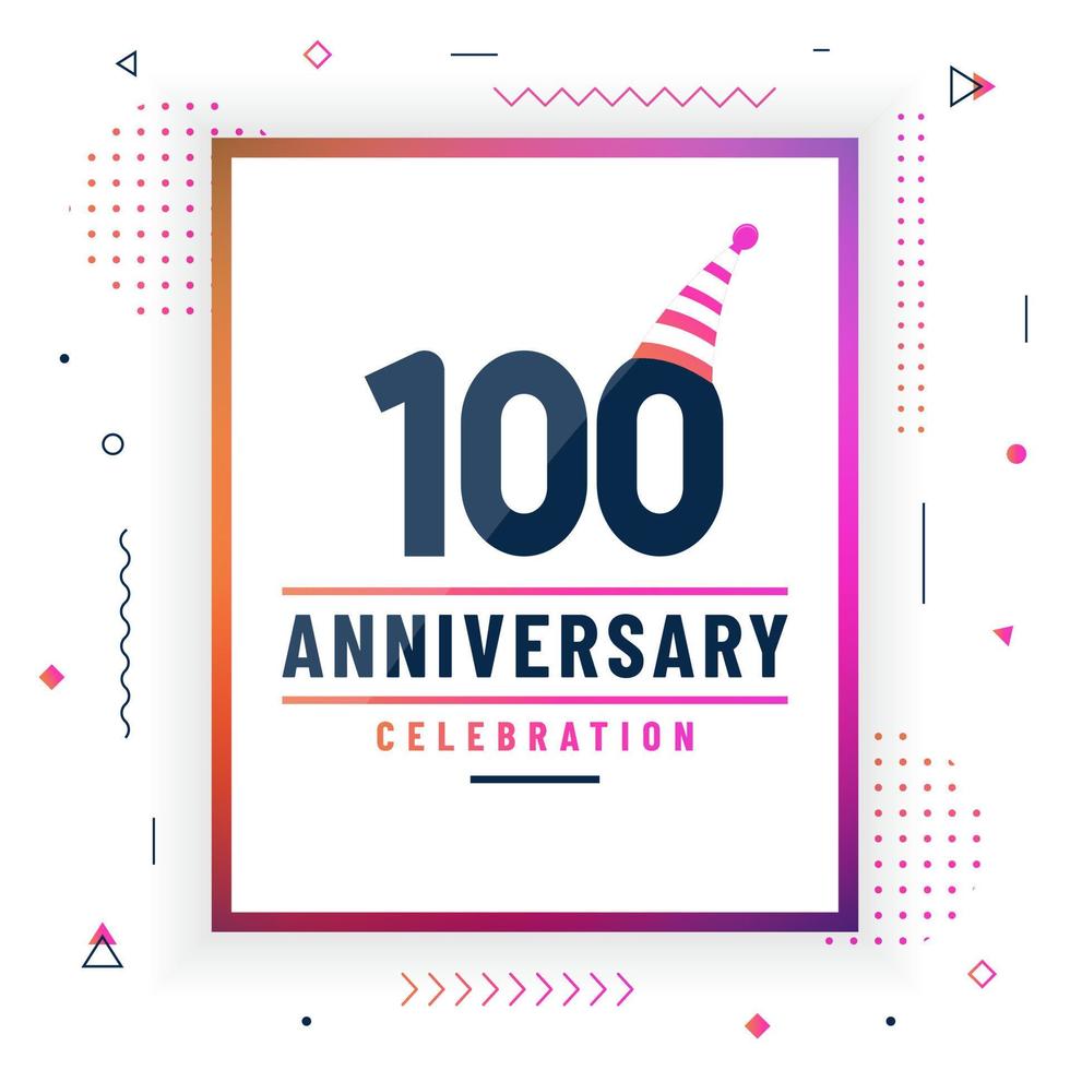 100 years anniversary greetings card, 100 anniversary celebration background free vector. vector