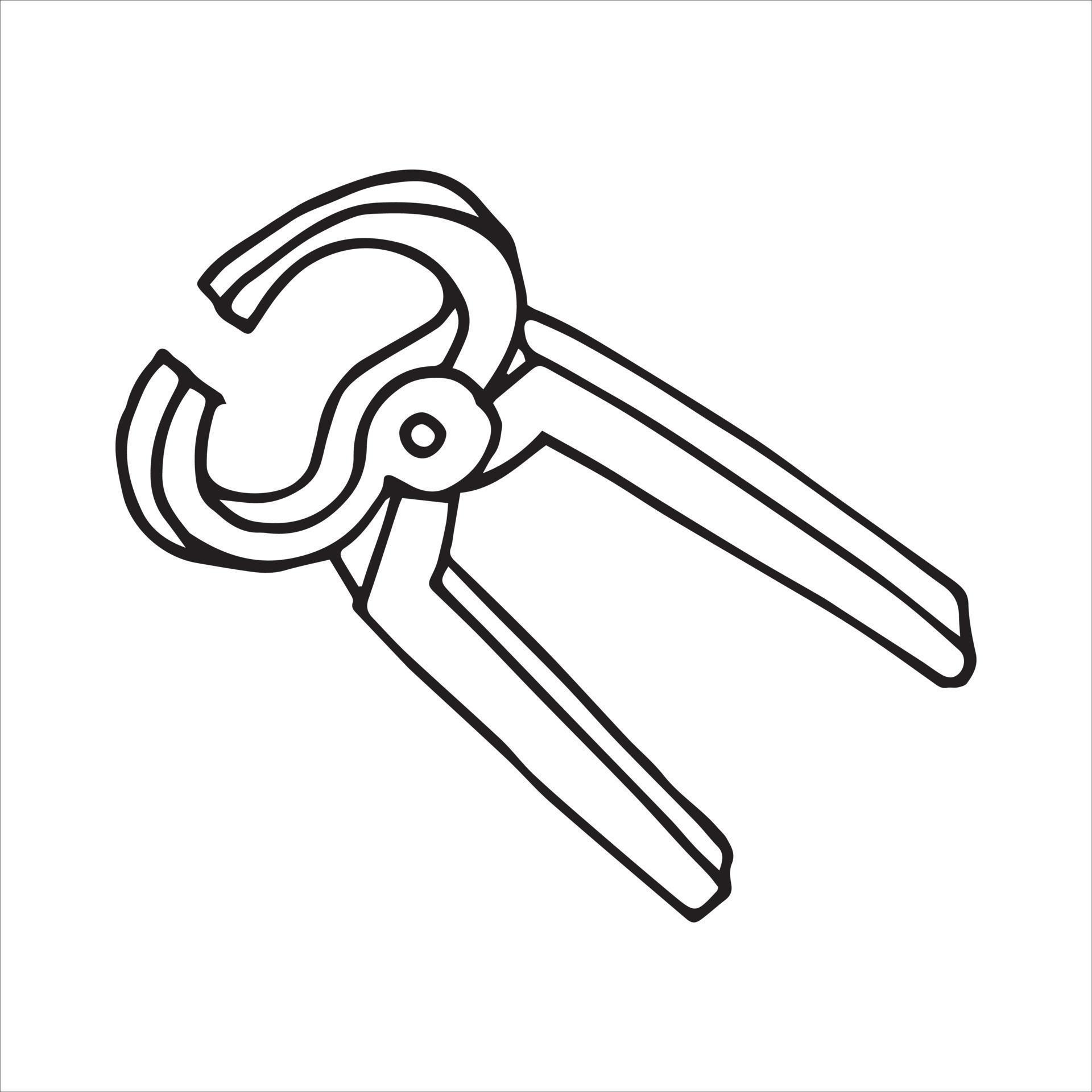 vector illustration in doodle style. wire cutters. construction tools