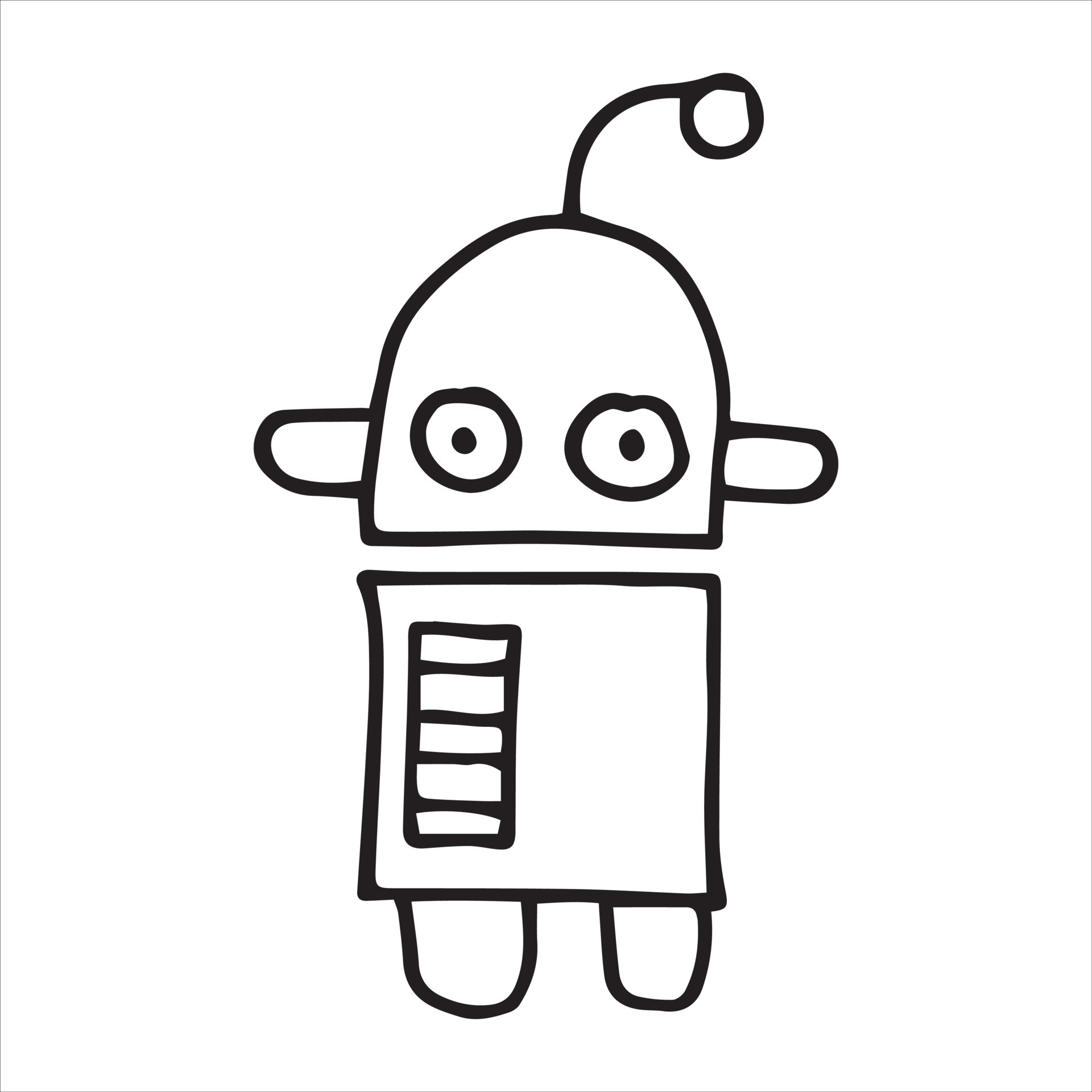 simple vector drawing in doodle style. robot. cute robot hand drawn with  lines. funny illustration for kids 10360055 Vector Art at Vecteezy