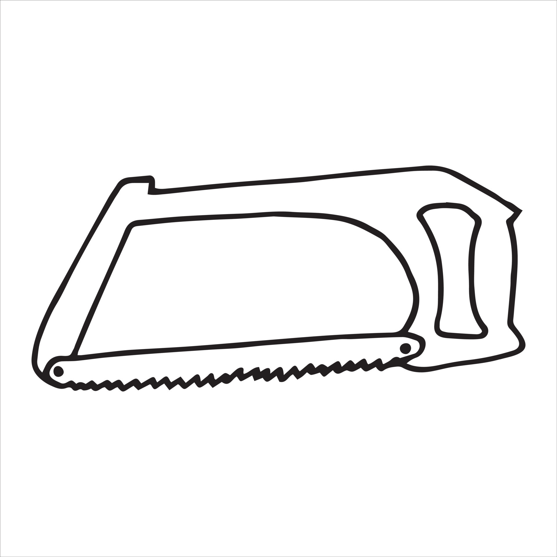 vector illustration in doodle style. saw. construction tools, work with