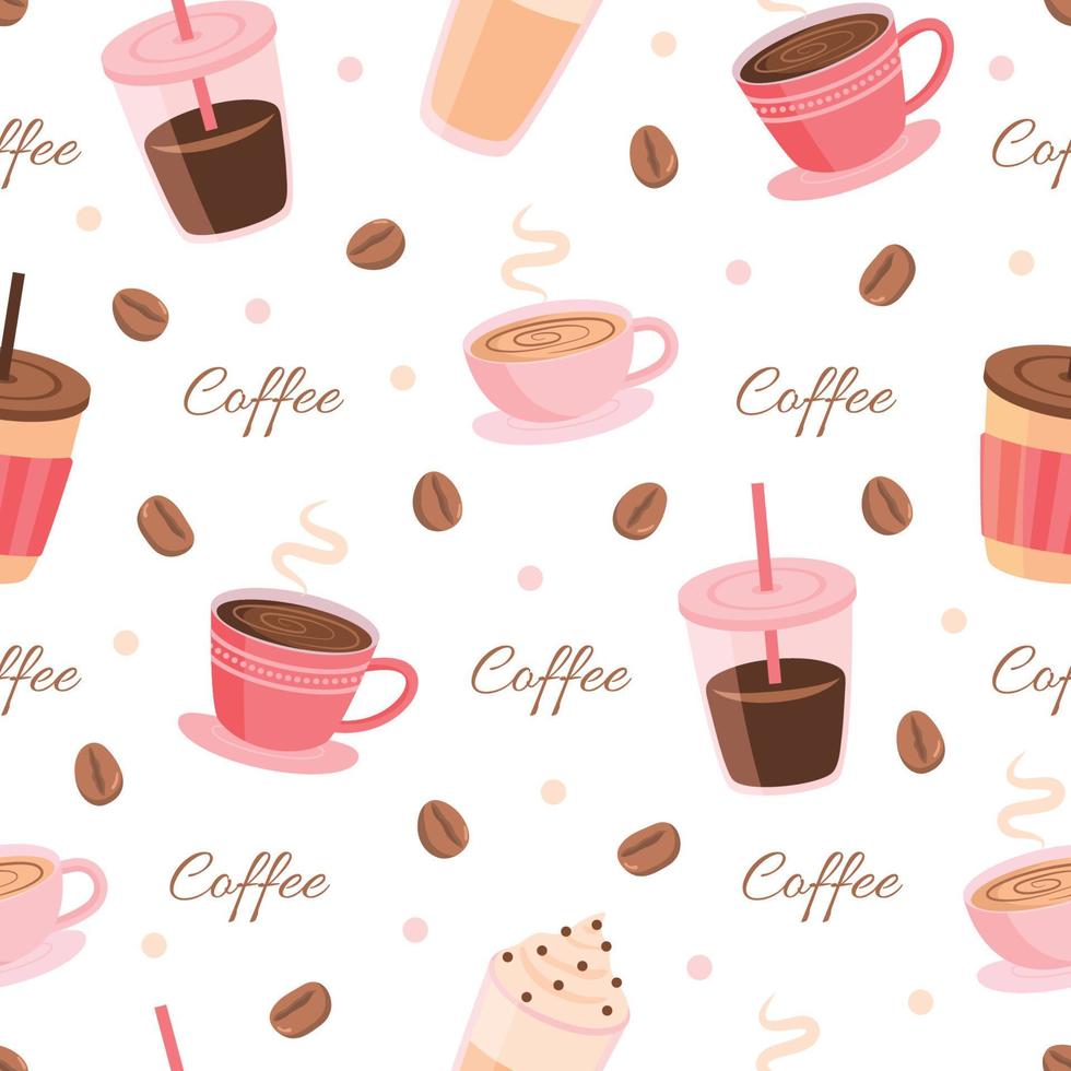 Hot and Cold Coffee Seamless Pattern vector