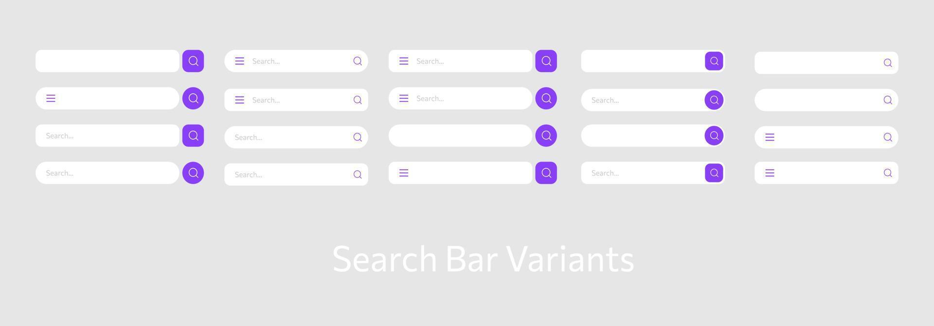 search bar button variants element for ui design. vector