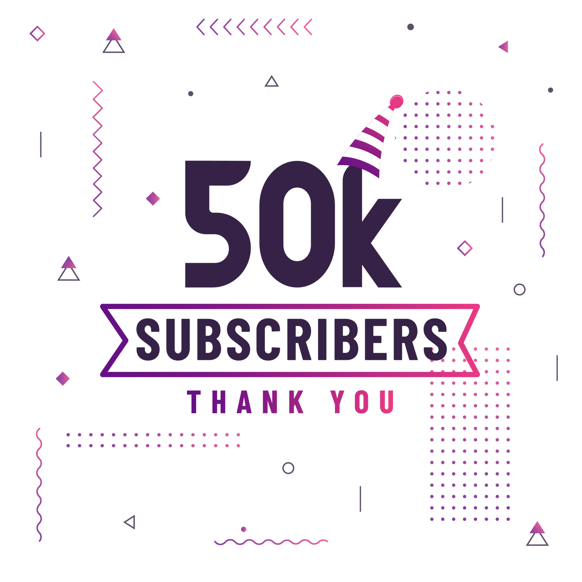 Thank You 50k Subscribers 50000 Subscribers Celebration Modern Colorful Design 10360189 Vector Thank You 50k Subscribers 50000 Subscribers Celebration Modern Colorful Design 10360189 Vector