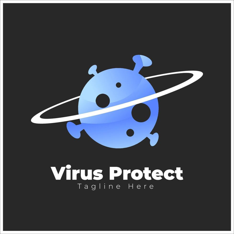 logotipo de protección contra virus vector