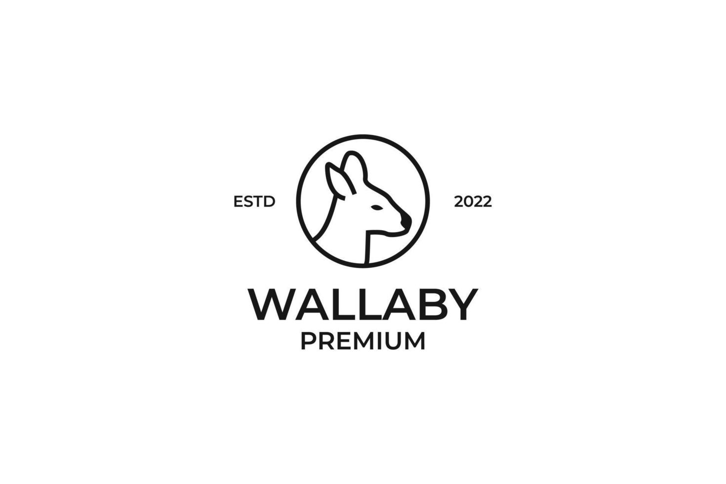idea de vector de diseño de logotipo de wallaby de cabeza de ilustración plana