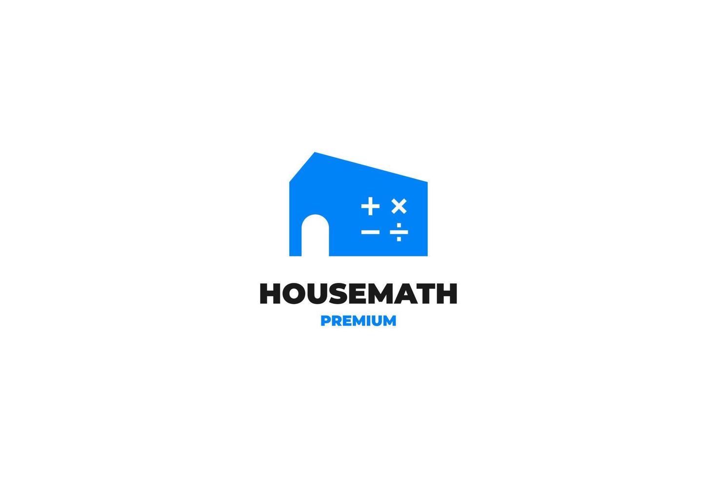 idea de ilustración de diseño de vector de logotipo de genio matemático de la casa
