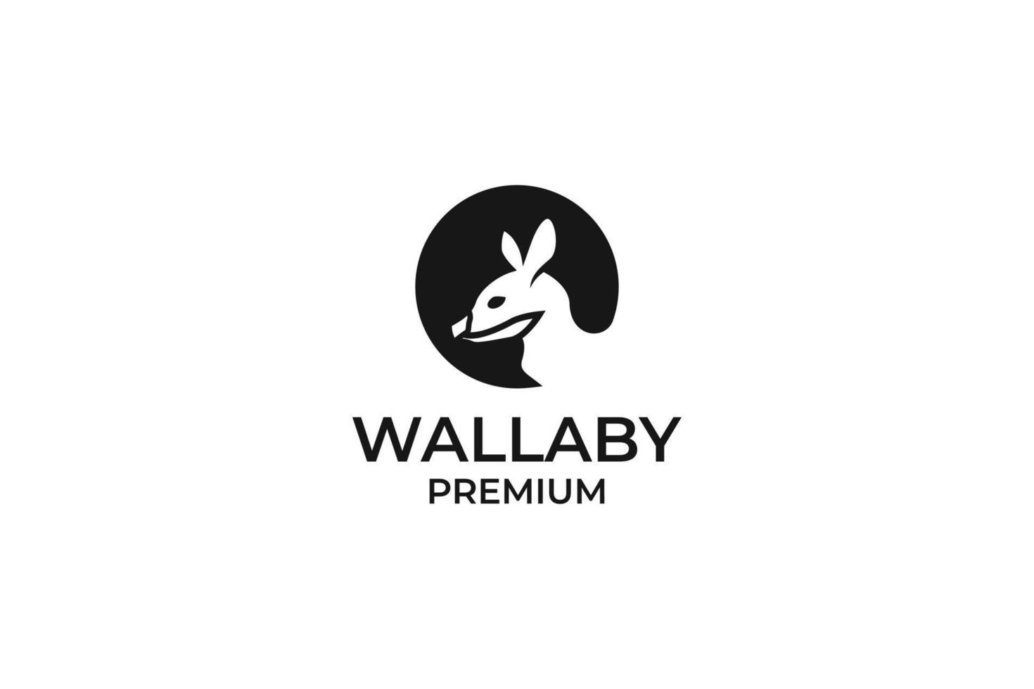 idea de vector de diseño de logotipo de wallaby de cabeza de ilustración plana