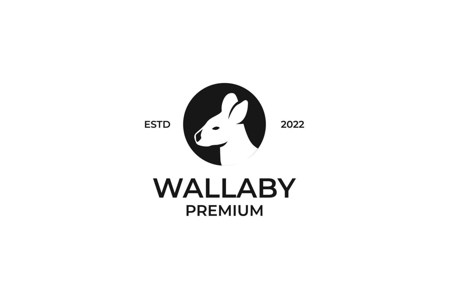 idea de vector de diseño de logotipo de wallaby de cabeza de ilustración plana