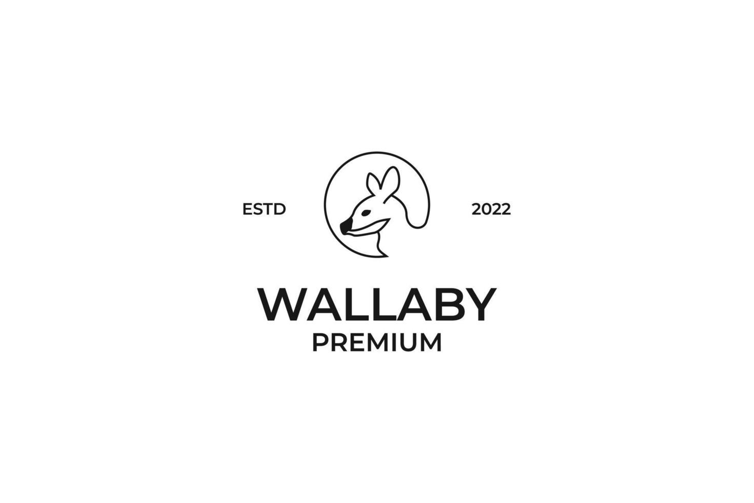 Flat illustration head wallaby logo design vector idea