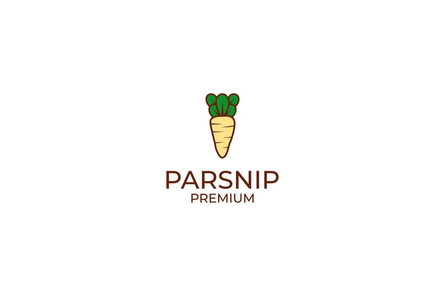 Flat parsnip logo vector design illustration idea