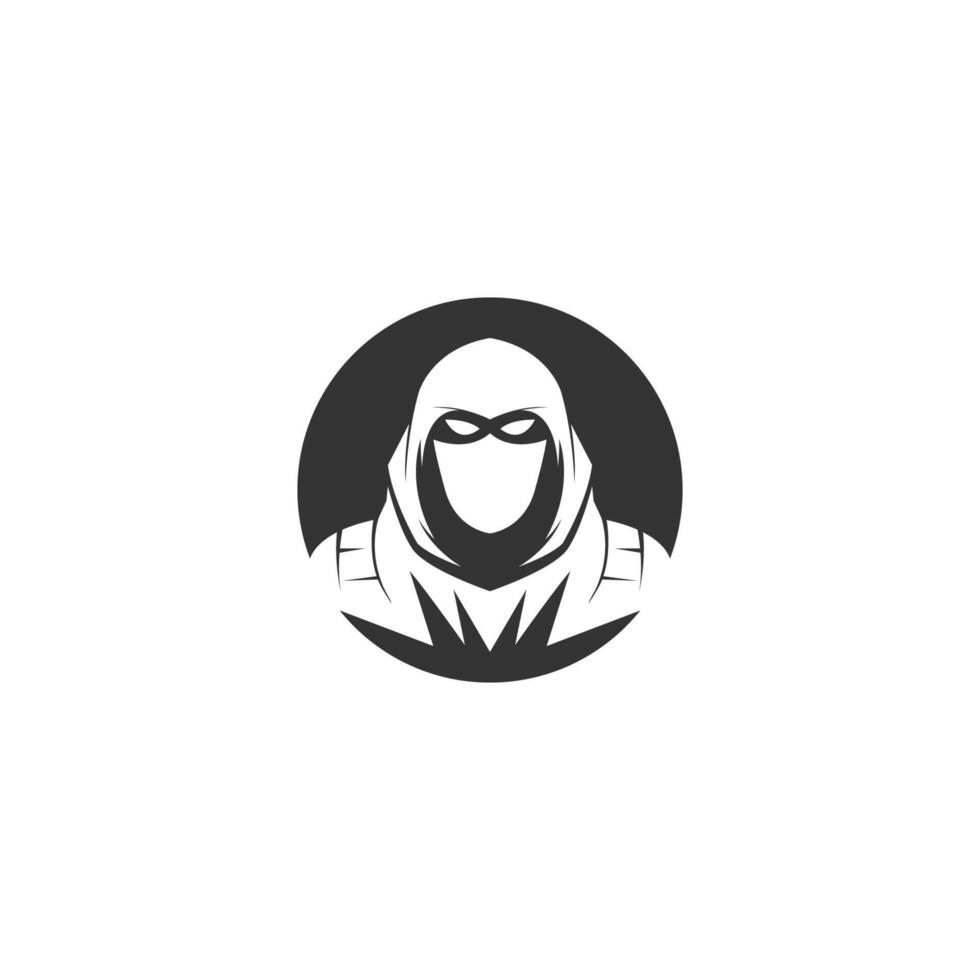 ilustración de diseño de icono de logotipo ninja vector