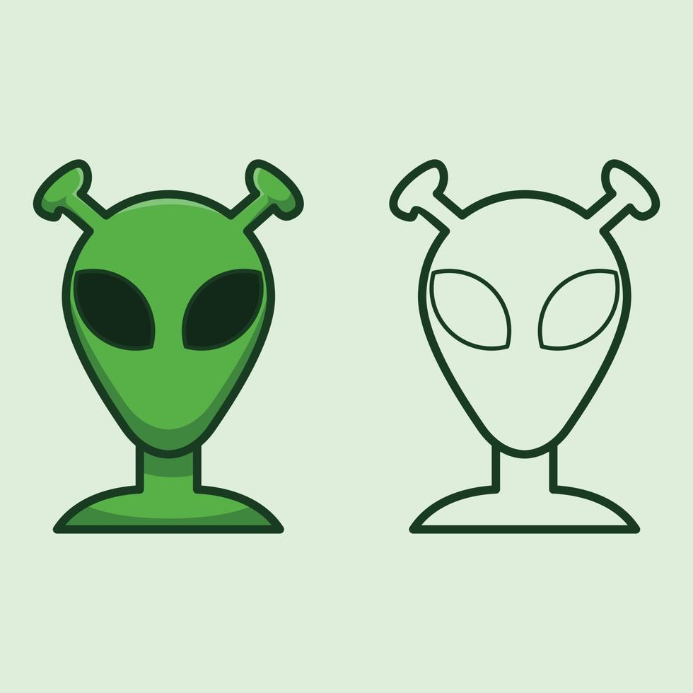 ilustración de vector de dibujos animados alienígena