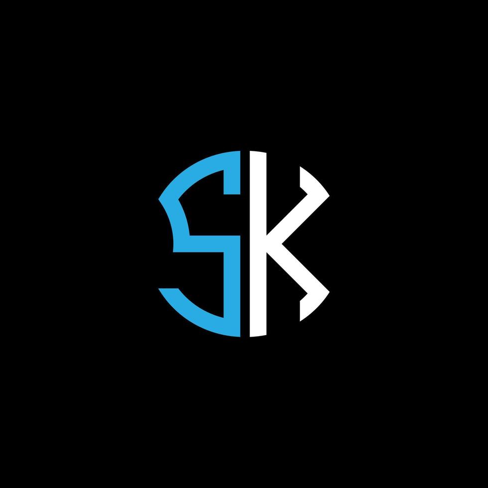 Diseño creativo del logotipo de la letra sk con gráfico vectorial, diseño de logotipo abc simple y moderno. vector