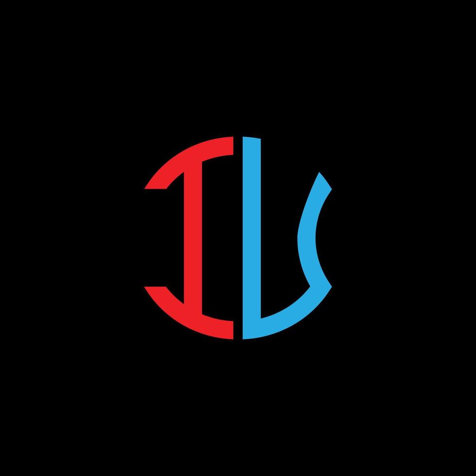 Diseño creativo del logotipo de la letra iu con gráfico vectorial, diseño de logotipo abc simple y moderno. vector