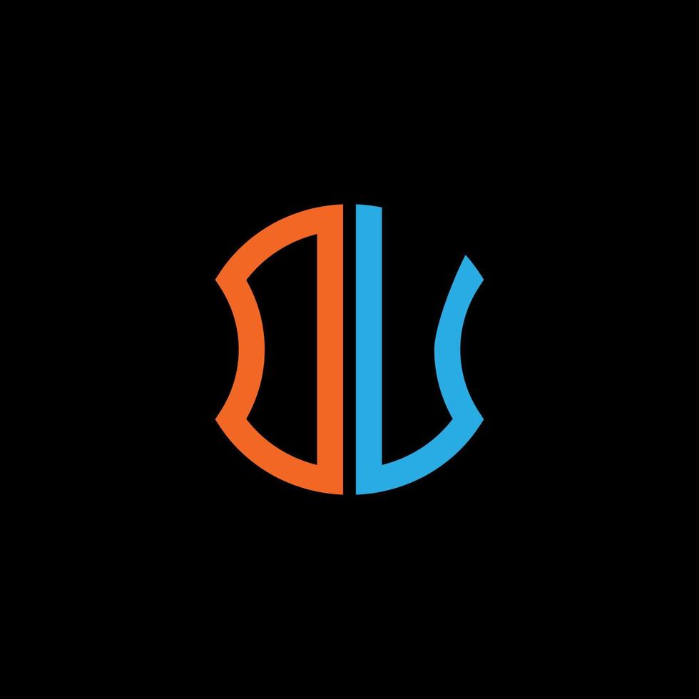 Diseño creativo del logotipo de la letra du con gráfico vectorial, diseño de logotipo abc simple y moderno. vector