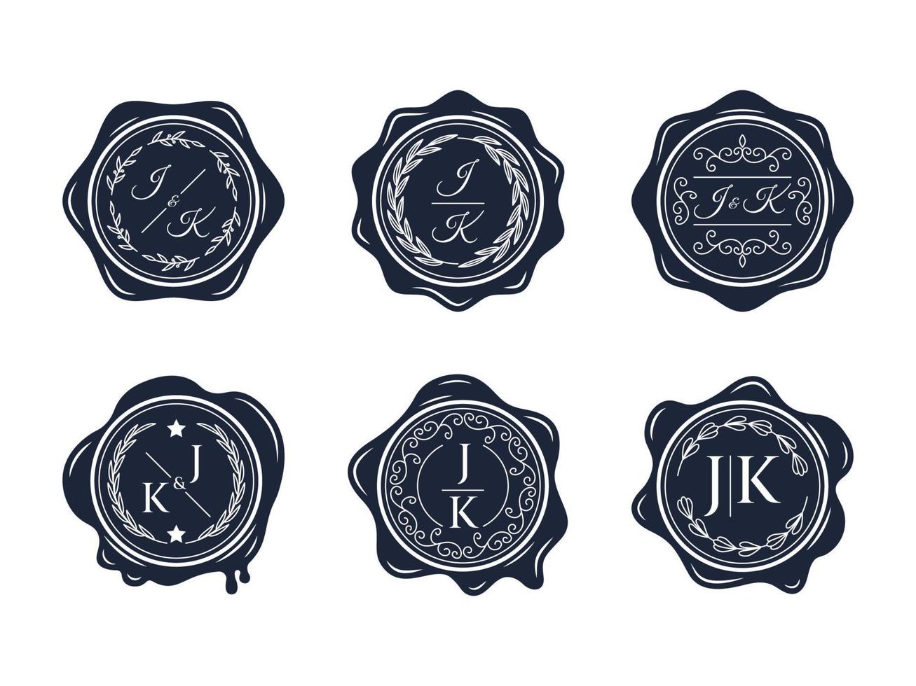 Wax Seal Logo Set vector