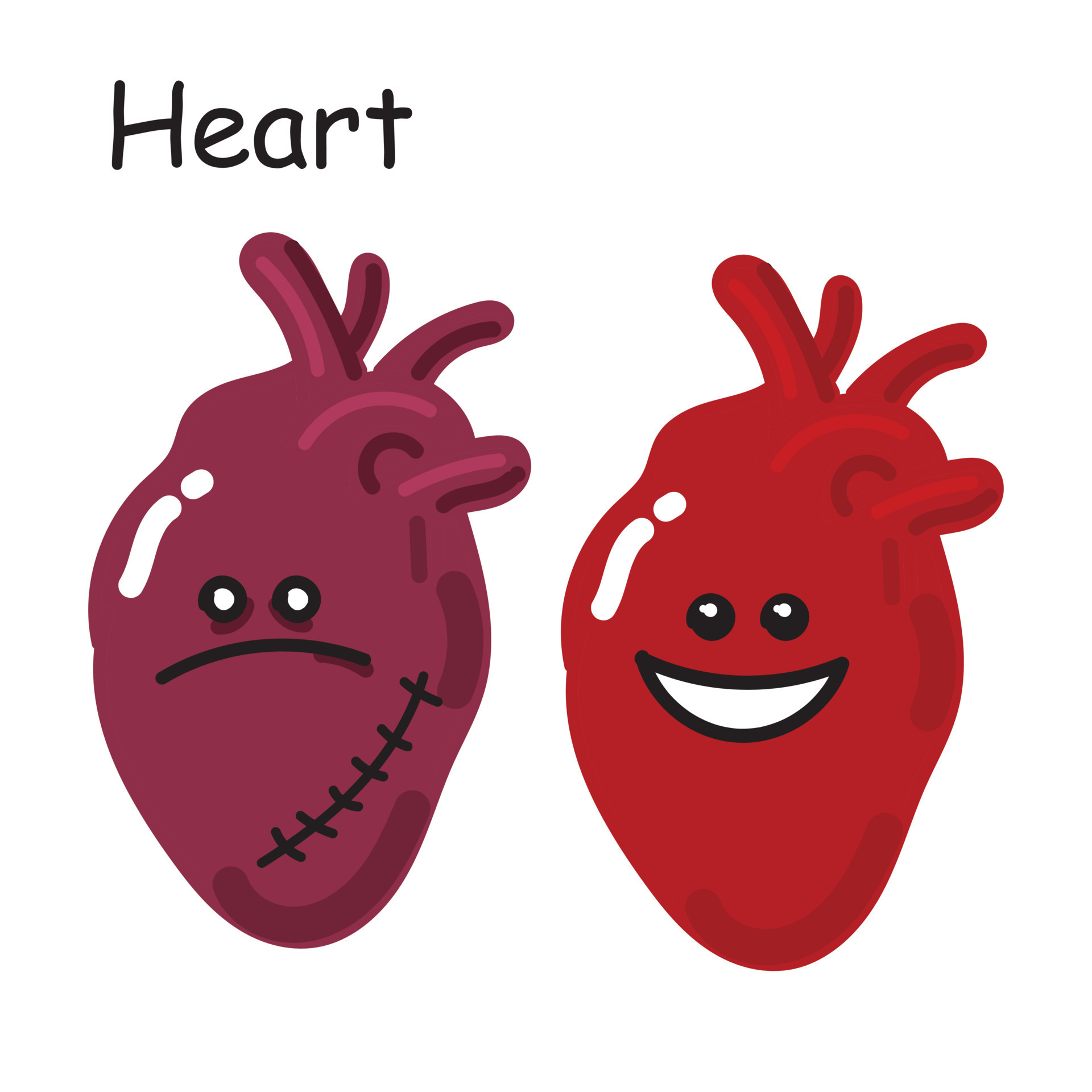 real heart drawing for kids