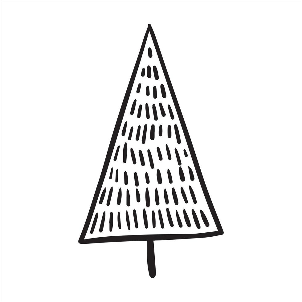 dibujo vectorial al estilo de garabato. árbol de Navidad. dibujo simple de un árbol de navidad abstracto. vector