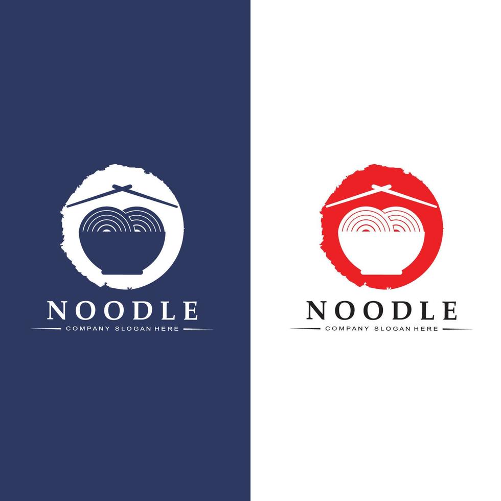 A collection of noodle logo inspiration. Chinese food and bowl design template. Retro Concept Illustration vector