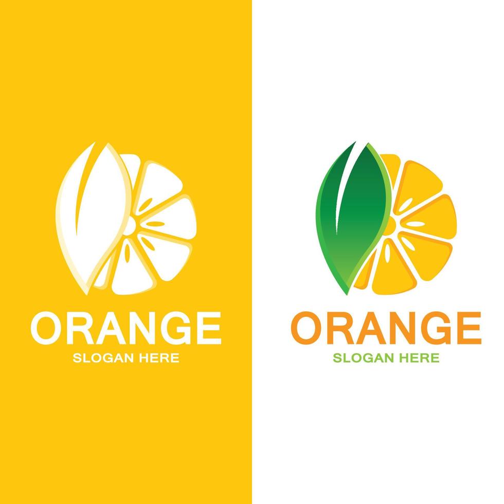 vector de icono de logotipo de fruta naranja fresca, rodaja de lima