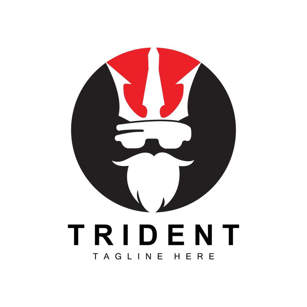 Trident Logo Template Vector Icon Design, god war weapon, spear power of the ocean
