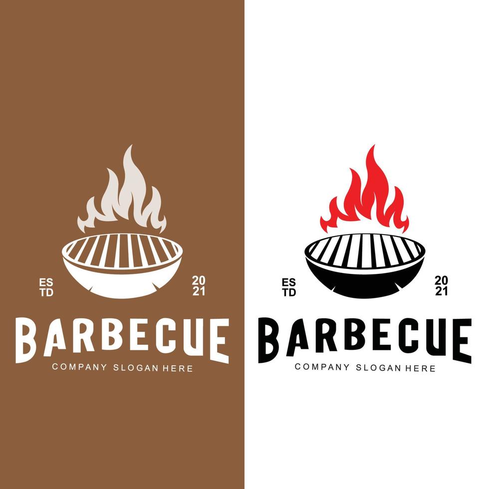 Vintage Retro Rustic barbecue logo. Food or grill design, icon vector illustration