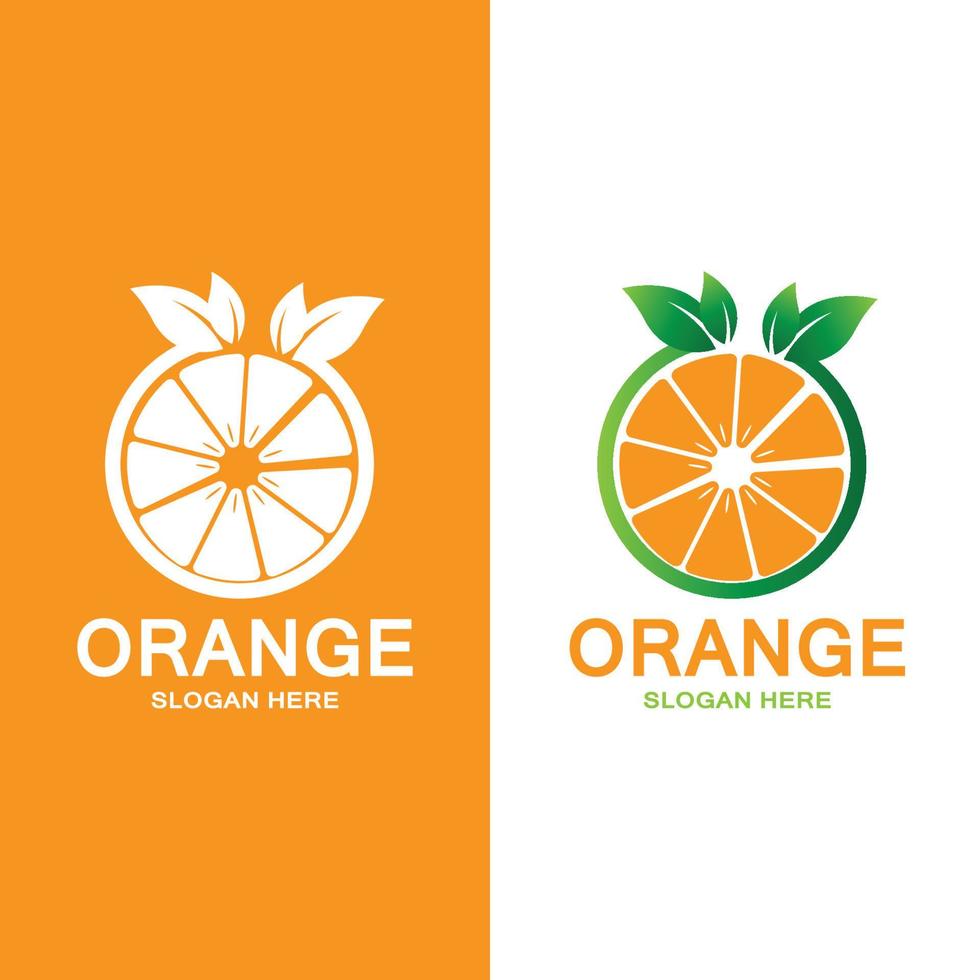 fresh orange fruit logo icon vector, lime slice vector