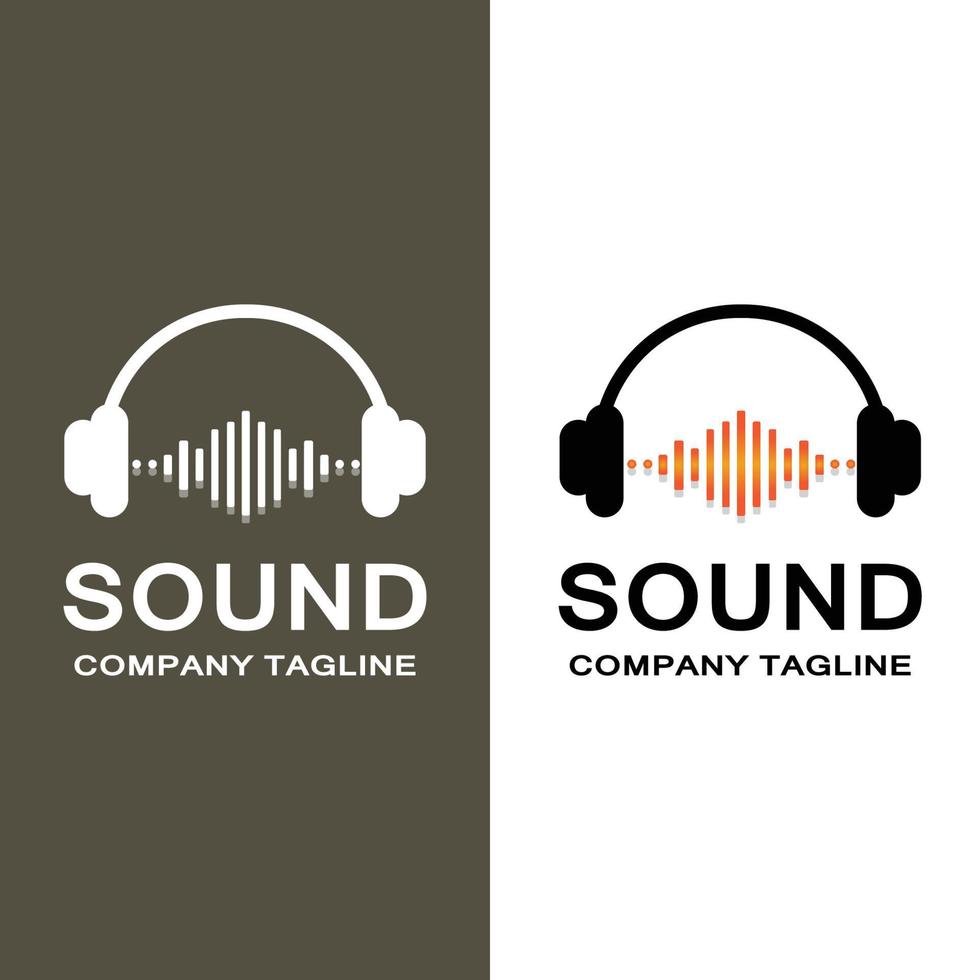 music sound wave logo icon vector, speaker and headset vector